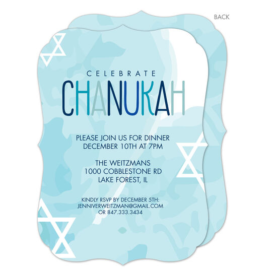 Blue Floating Stars Invitations